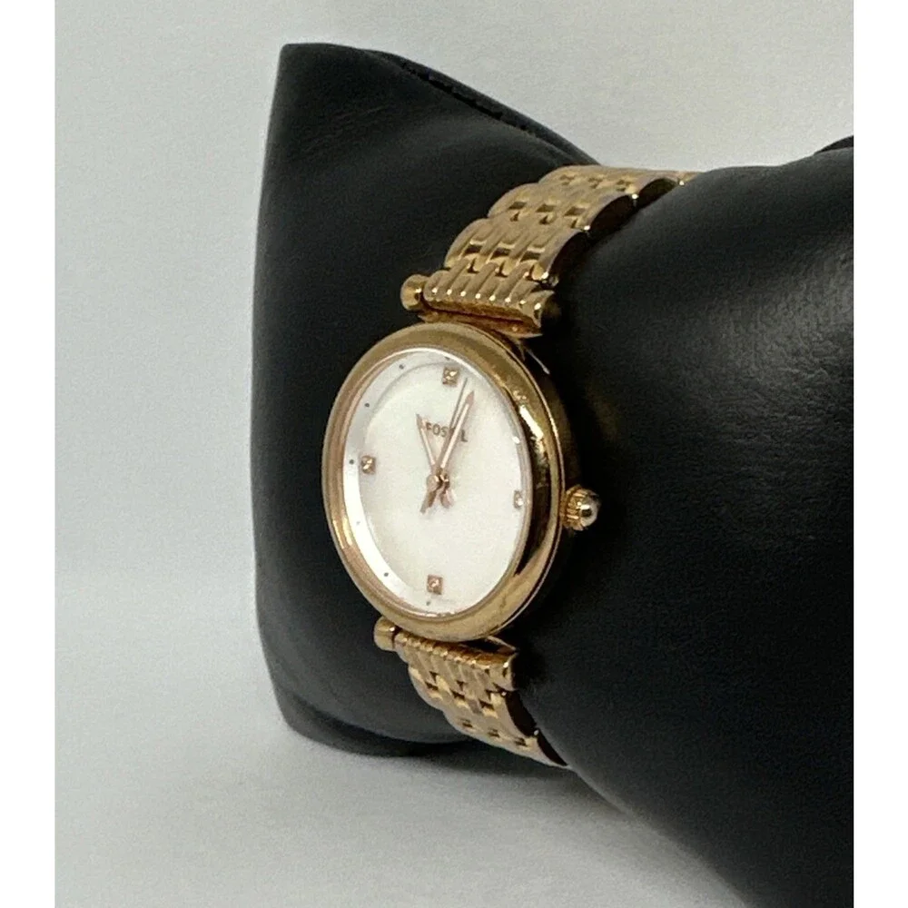 Fossil Carlie ES4429 Womens Gold Stainless Steel Analog Dial Quartz Watch HME729
